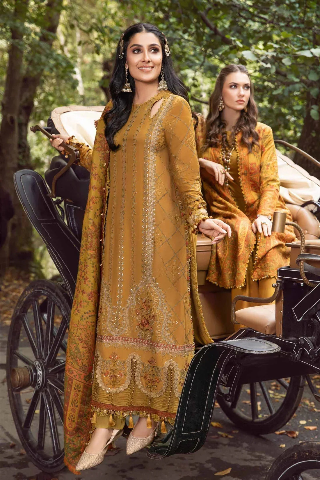 Maria B | Linen 23 | Mustard DL-1110 - House Of Anaya