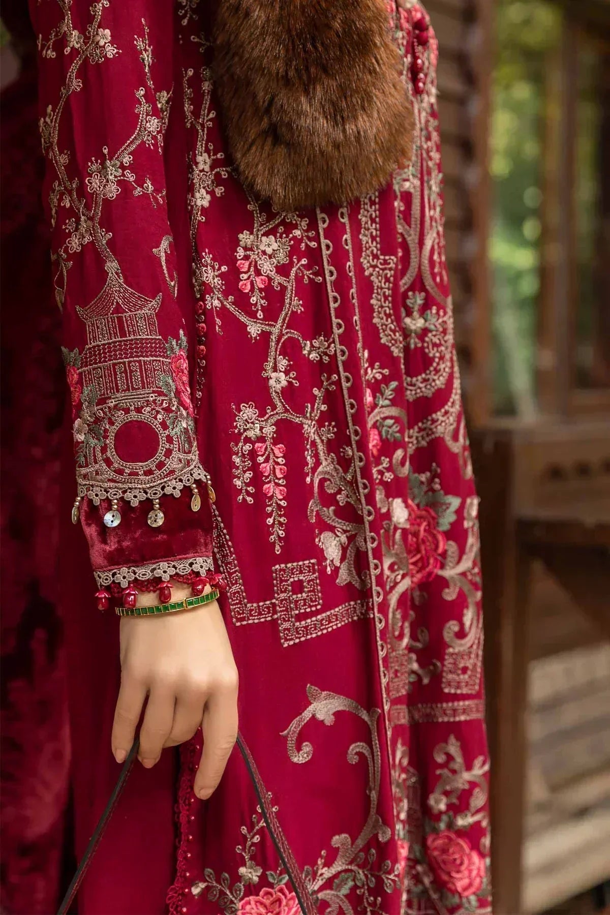 Maria B | Linen 23 | Deep Pink DL-1112 - House Of Anaya