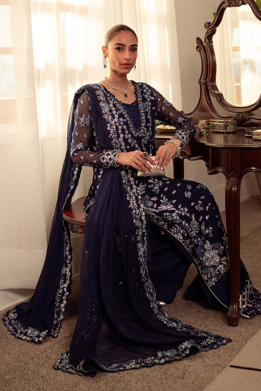Neeshay | Dastaan Luxury Chiffon | Neelam - House Of Anaya