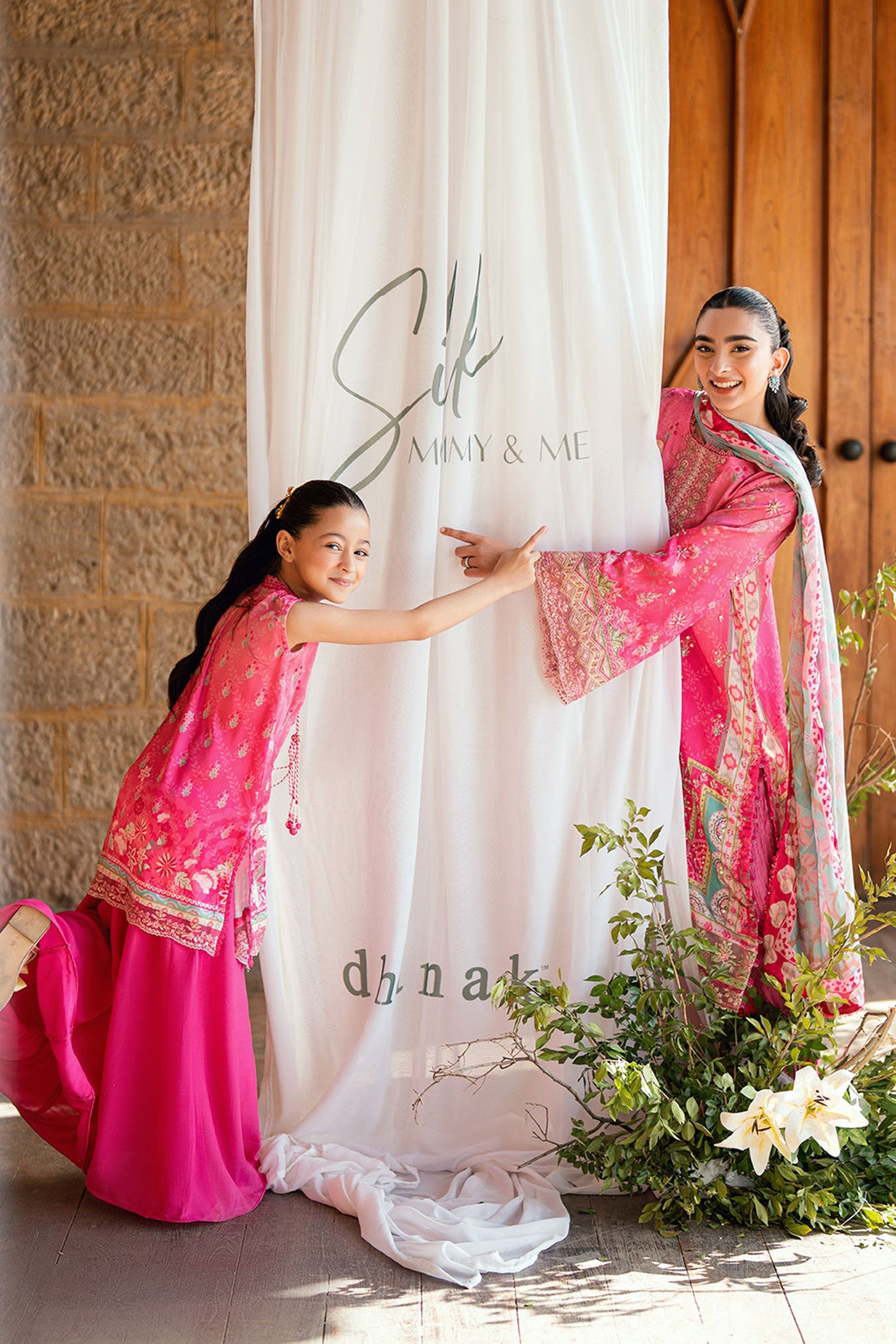 Dhanak | Silk Pret | PINK 2PCS HAND EMBELLISHED KURTA WITH TROUSER