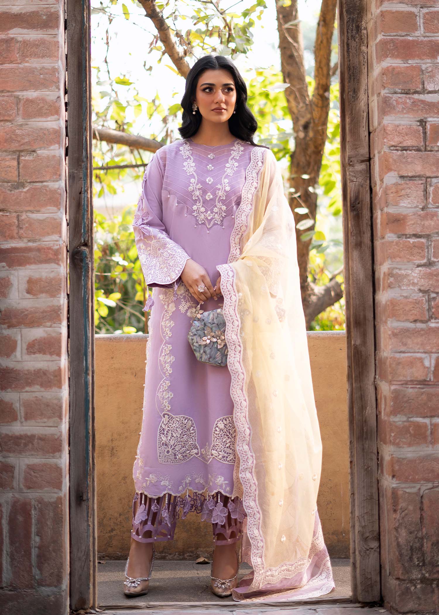 Fozia Khalid | Blossom Festive Lawn 25 | Iris - House Of Zarish