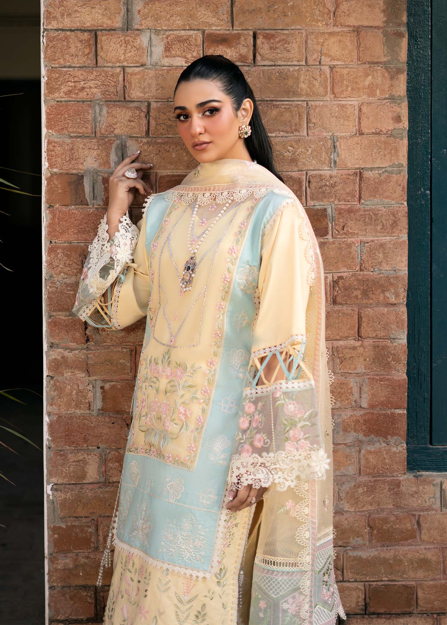 Fozia Khalid | Blossom Festive Lawn 25 | Primrose - House Of Zarish