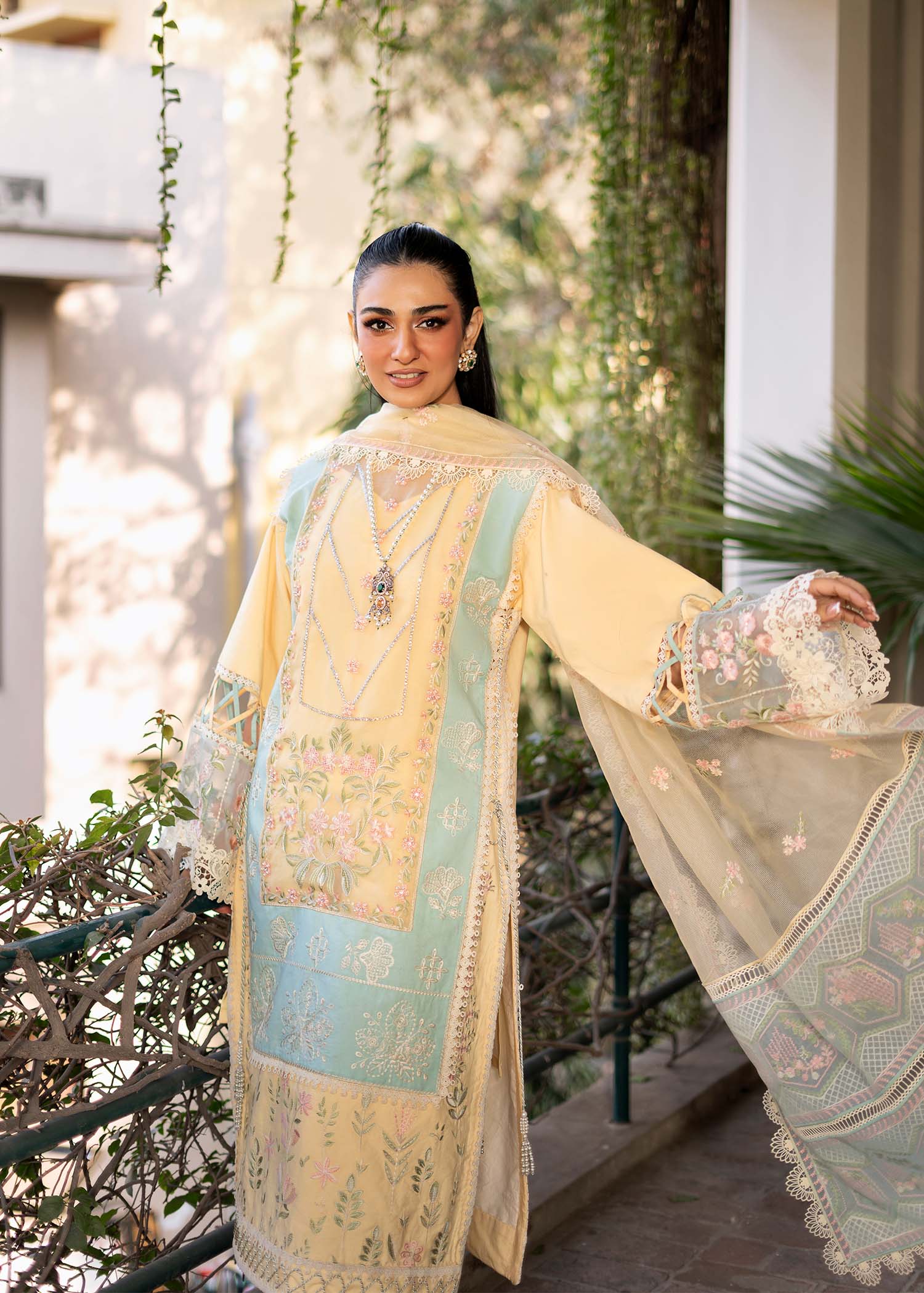 Fozia Khalid | Blossom Festive Lawn 25 | Primrose - House Of Zarish