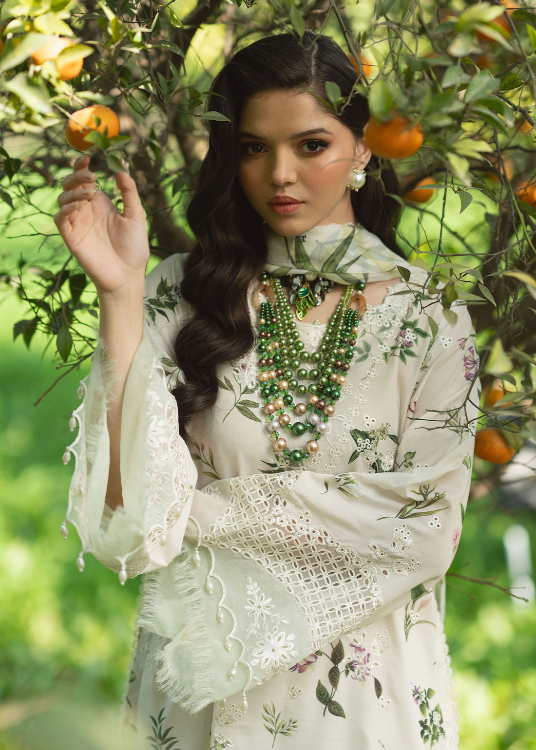Sardinia | Printkari Lawn Edit 25 | White Tulip