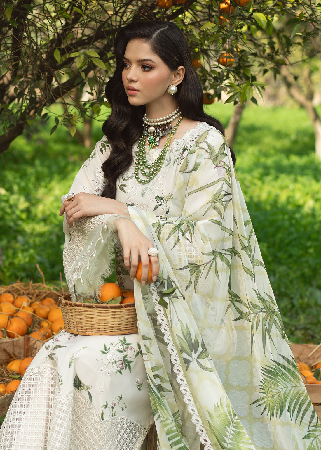 Sardinia | Printkari Lawn Edit 25 | White Tulip