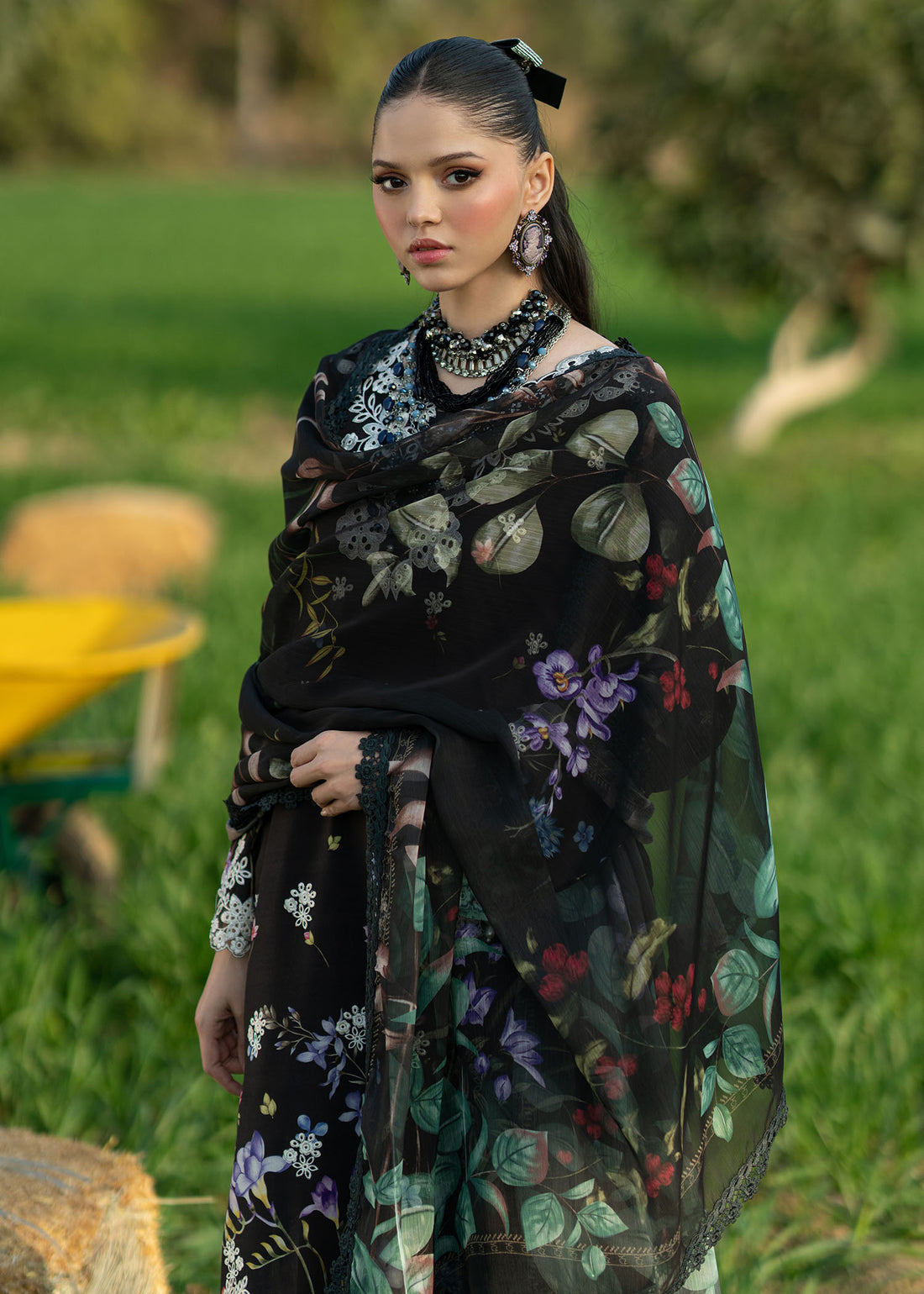Sardinia | Printkari Lawn Edit 25 | Black Lotus