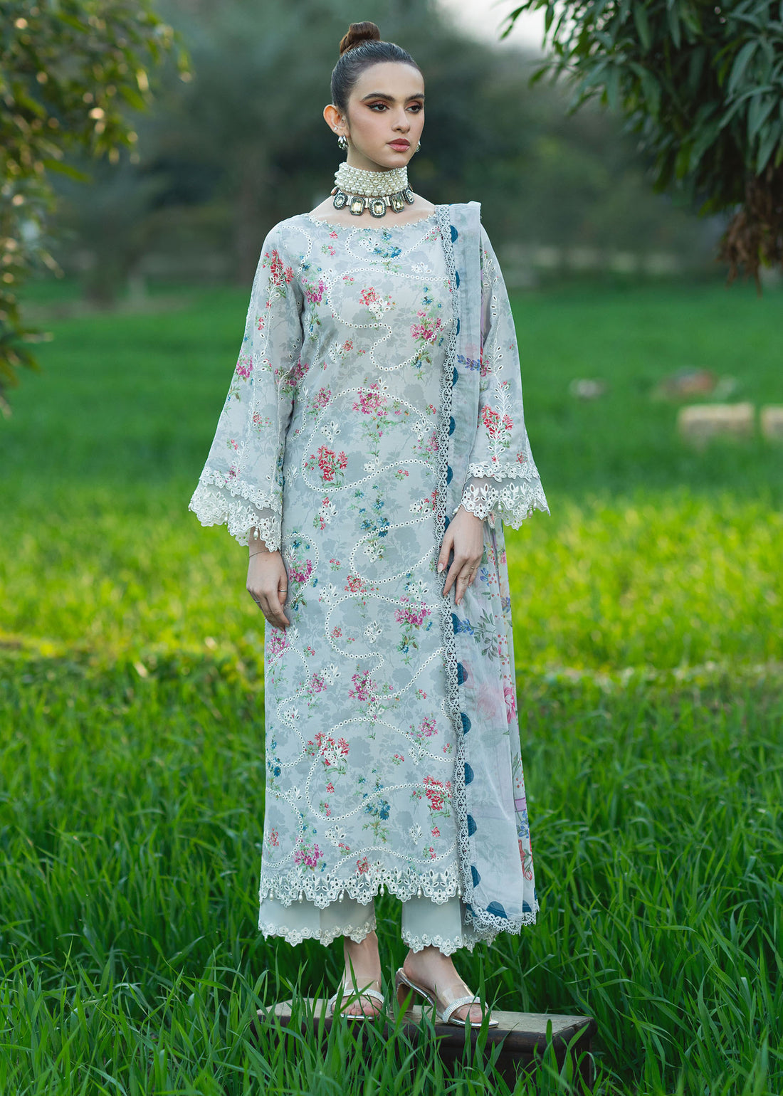 Sardinia | Printkari Lawn Edit 25 |  Silver Bush