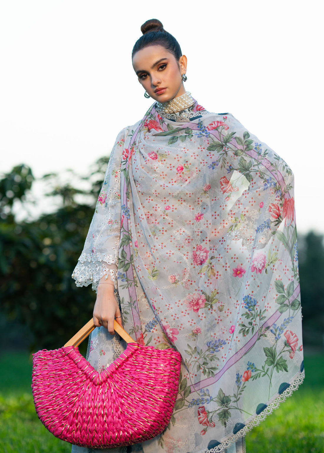 Sardinia | Printkari Lawn Edit 25 |  Silver Bush