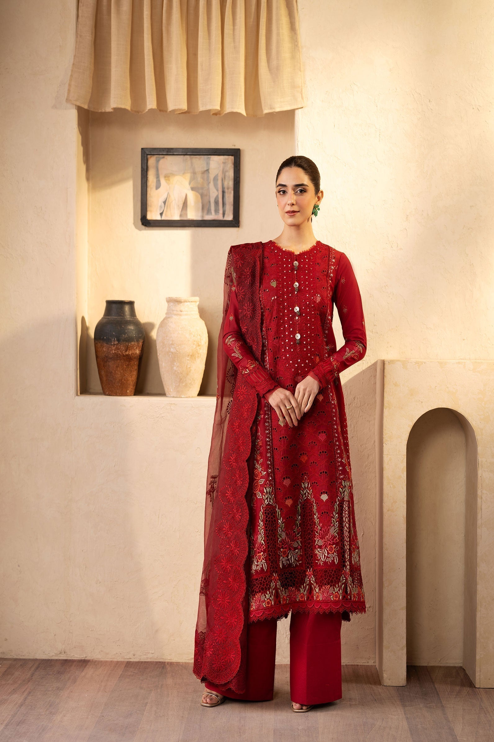Maryam Hussain | Luxury Lawn 25 | Berry - House Of Zarish