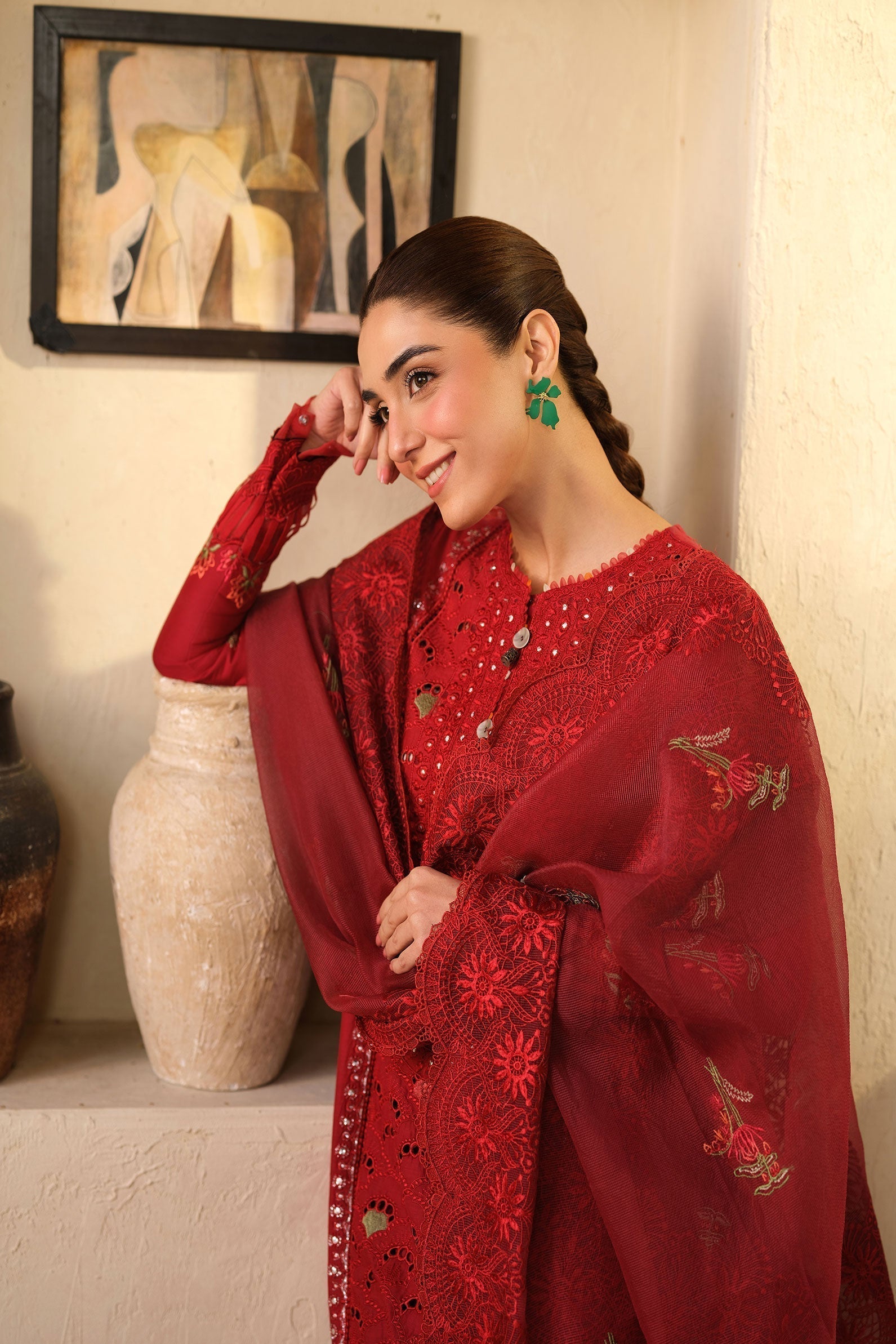 Maryam Hussain | Luxury Lawn 25 | Berry - House Of Zarish