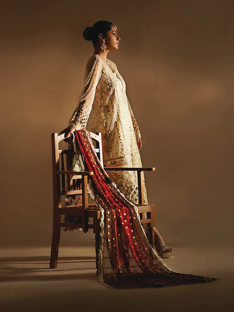 Nayab by Myeesha Embroidered Net Unstitched 3Pc Suit MF23-03 Dur-e-Najaf - Riwayat-e-khas