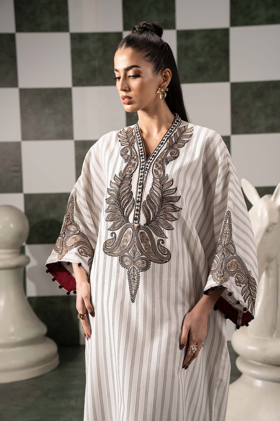Maria B | Eid Collection 26 | 2 Piece Embroidered Striped Cotton Suit