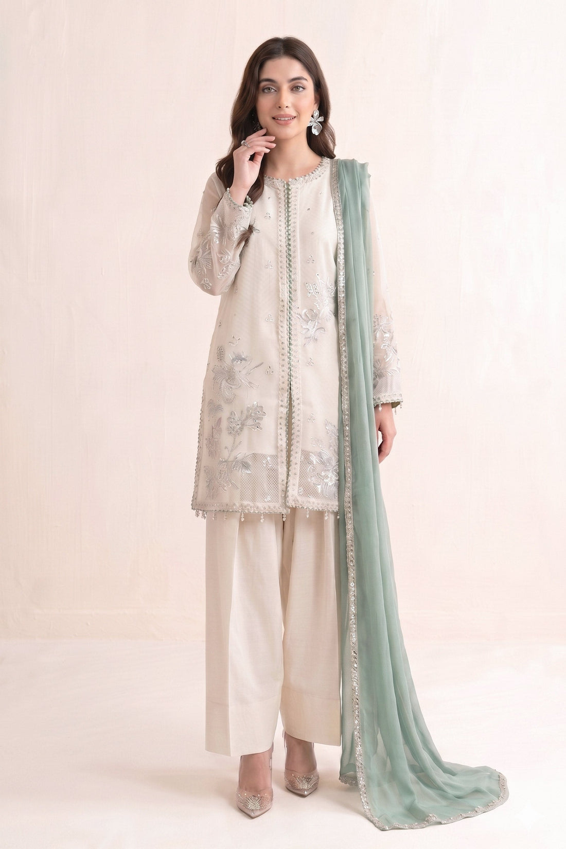 Maria B | Eid Collection 26 | 3 Piece Embroidered Cotton Net Suit