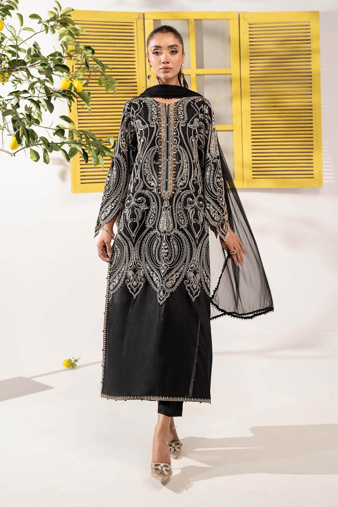 Maria B | Eid Collection 26 | 3 Piece Embroidered Raw Silk Suit