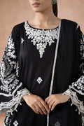 Maria B | Pre Fall Dresses  | 3 Piece Embroidered Self Jacquard Suit Black