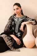 Maria B | Pre Fall Dresses | 3 Piece Embroidered Cotton Net Suit Black