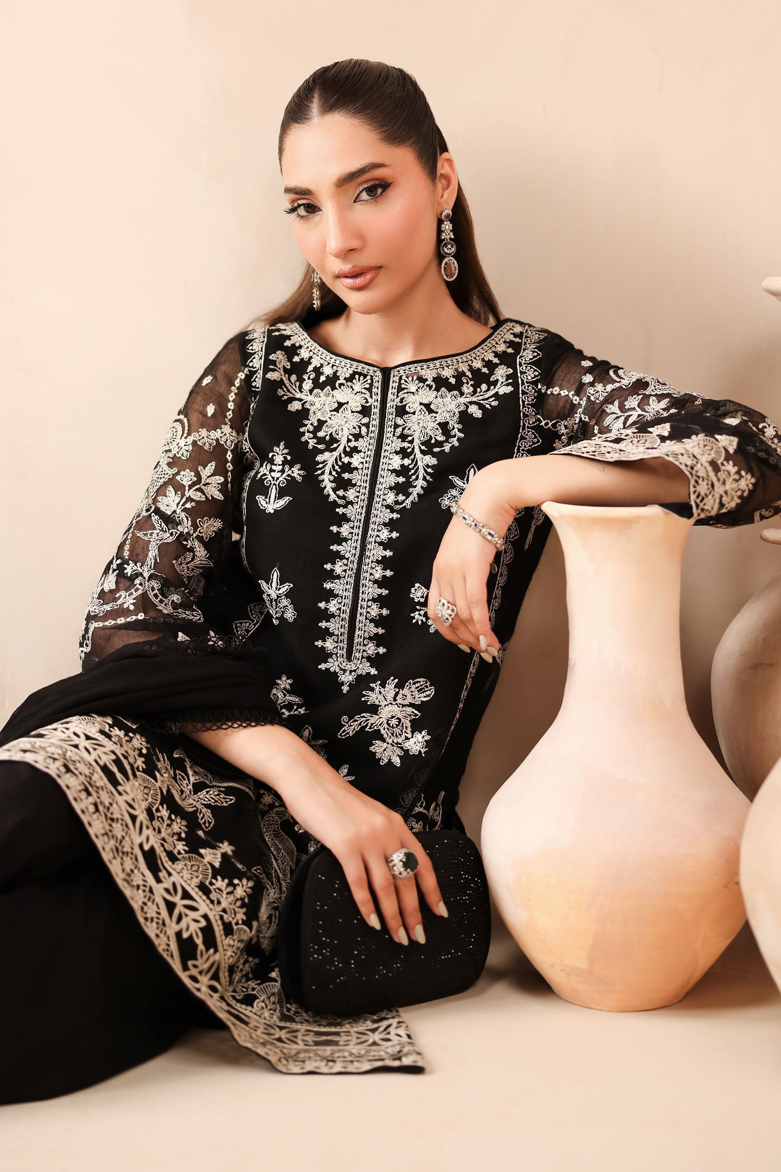 Maria B | Luxury Winter Pret 25 | DW-MN25-03-Black