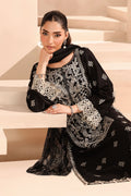 Maria B | Pre Fall Dresses | 3 Piece Embroidered Dobby Suit Black