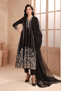 Maria B | Pre Fall Dresses | 3 Piece Embroidered Dobby Suit Black1