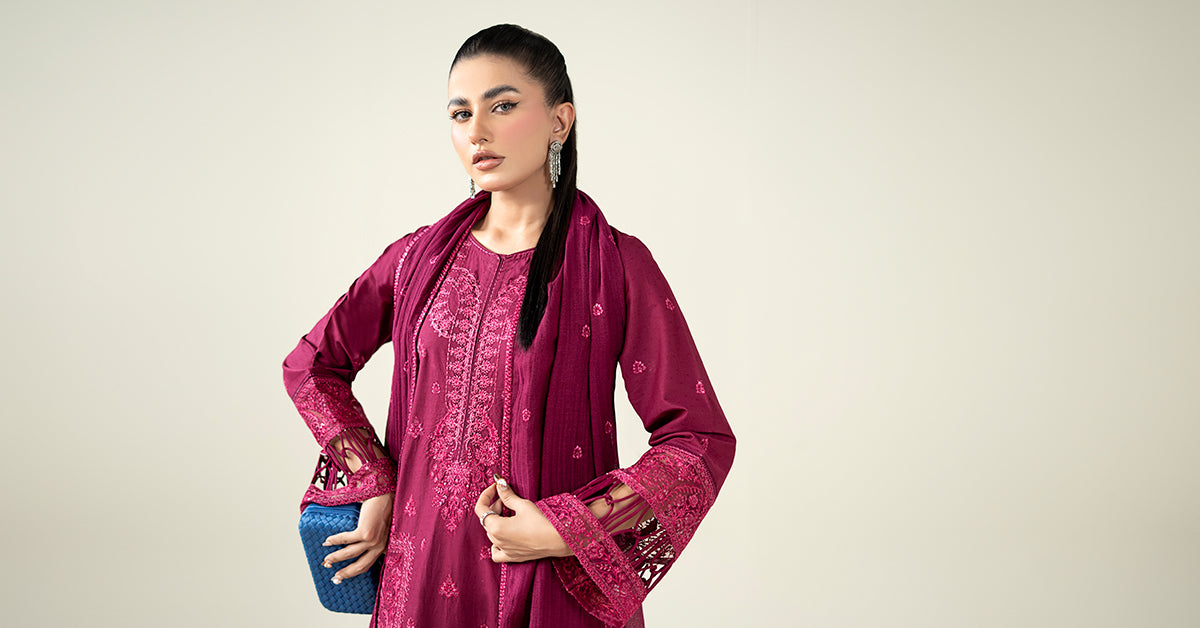 Maria B | Luxury Winter Pret 25 | DW-PF25-23-Magenta