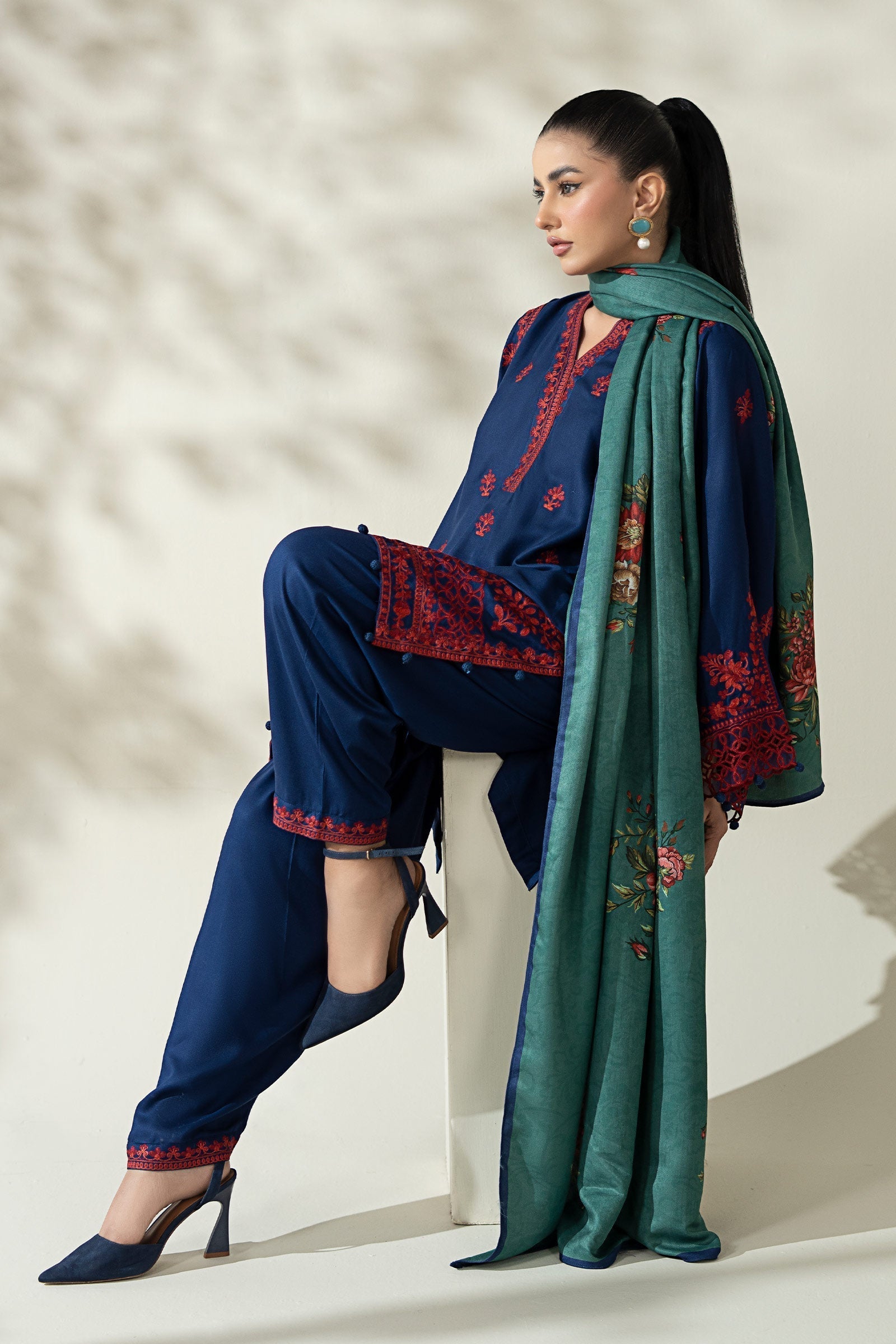 Maria B | Pre Fall Dresses | 3 Piece Embroidered Marina Suit WW