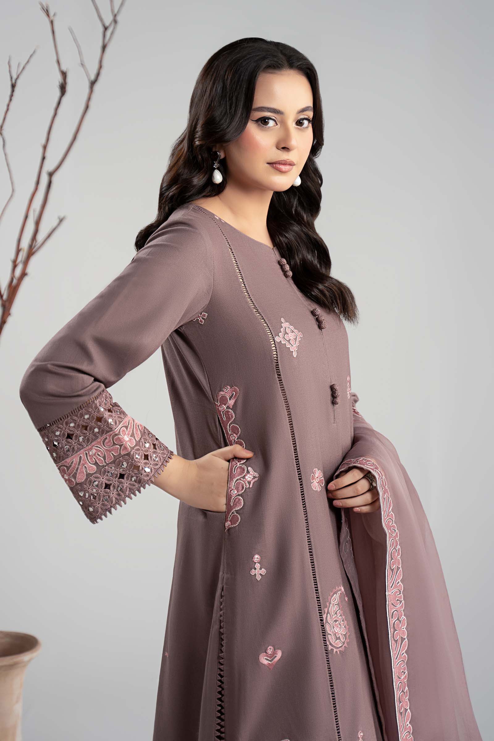 Maria B | Luxury Winter Pret 25 | DW-W25-54-Peachy Pink