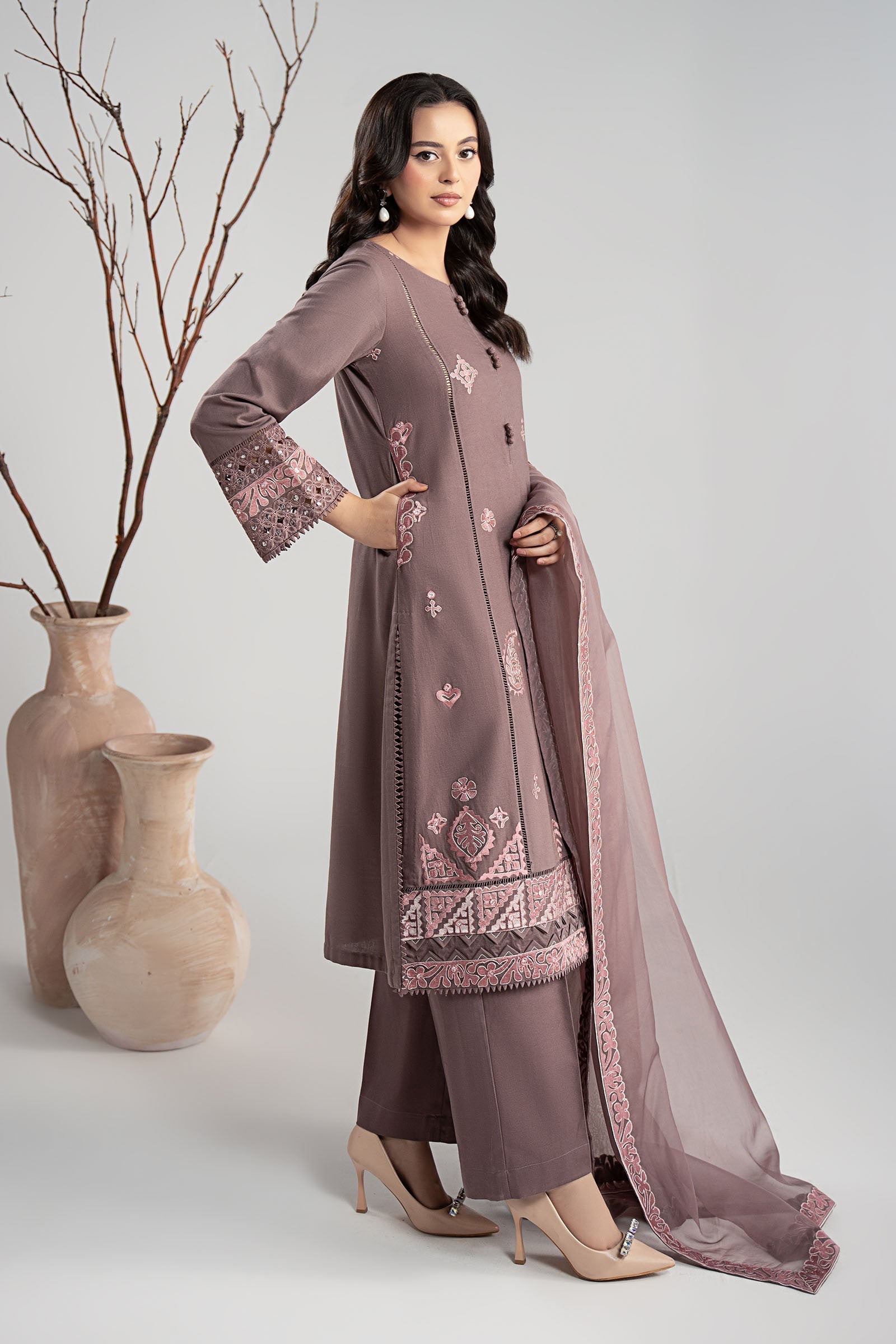 Maria B | Luxury Winter Pret 25 | DW-W25-54-Peachy Pink