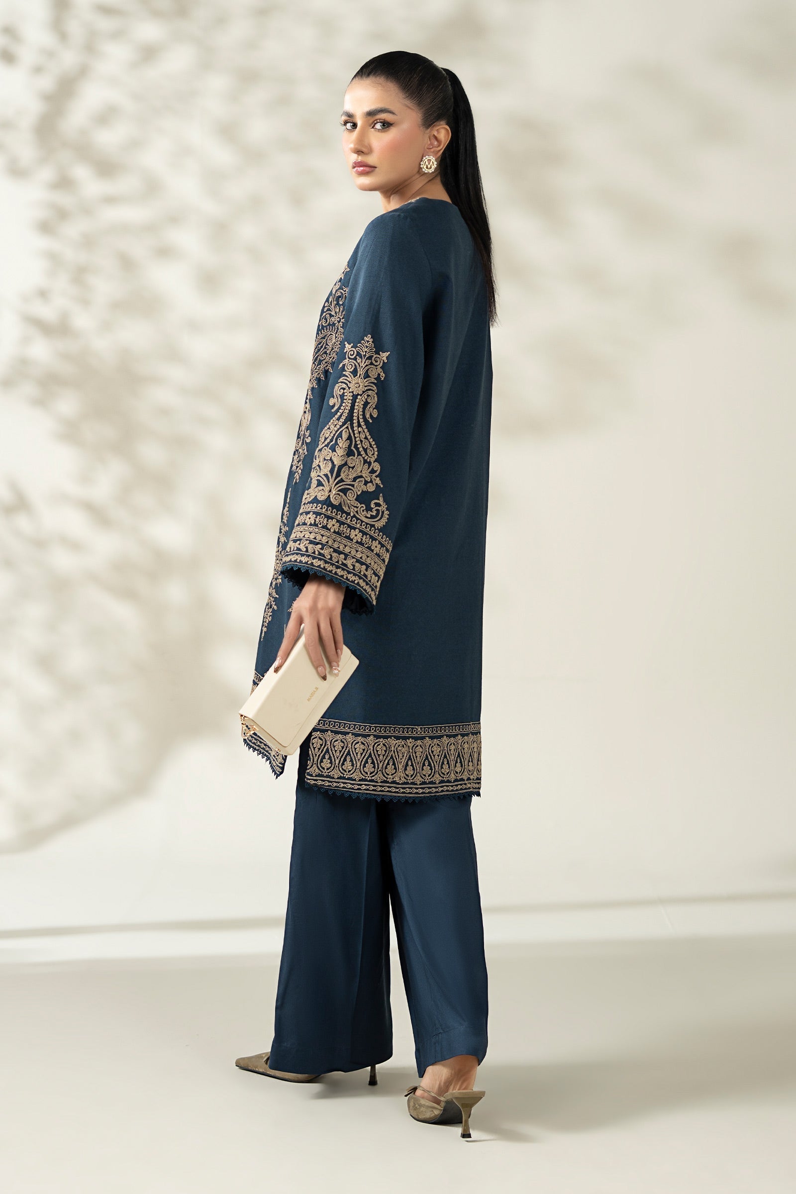 Maria B | Pre Fall Dresses | 3 Piece Embroidered Khaddar Suit ZA