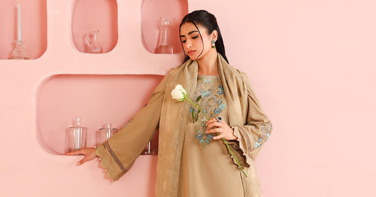 Maria B | Luxury Winter Pret 25 | DW-PF25-03-Coffee