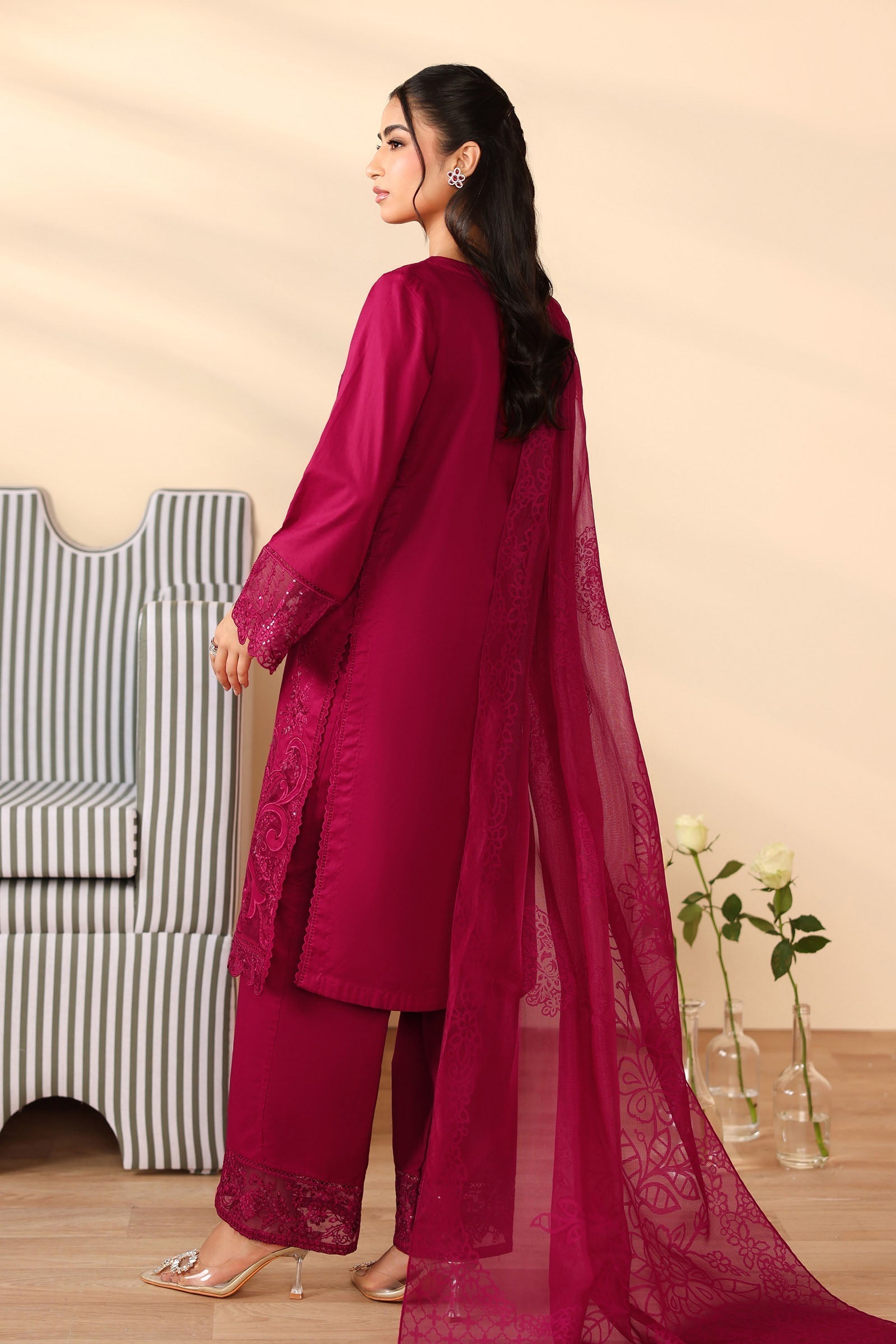 Maria B | Luxury Winter Pret 25 | DW-PF25-07-Maroon