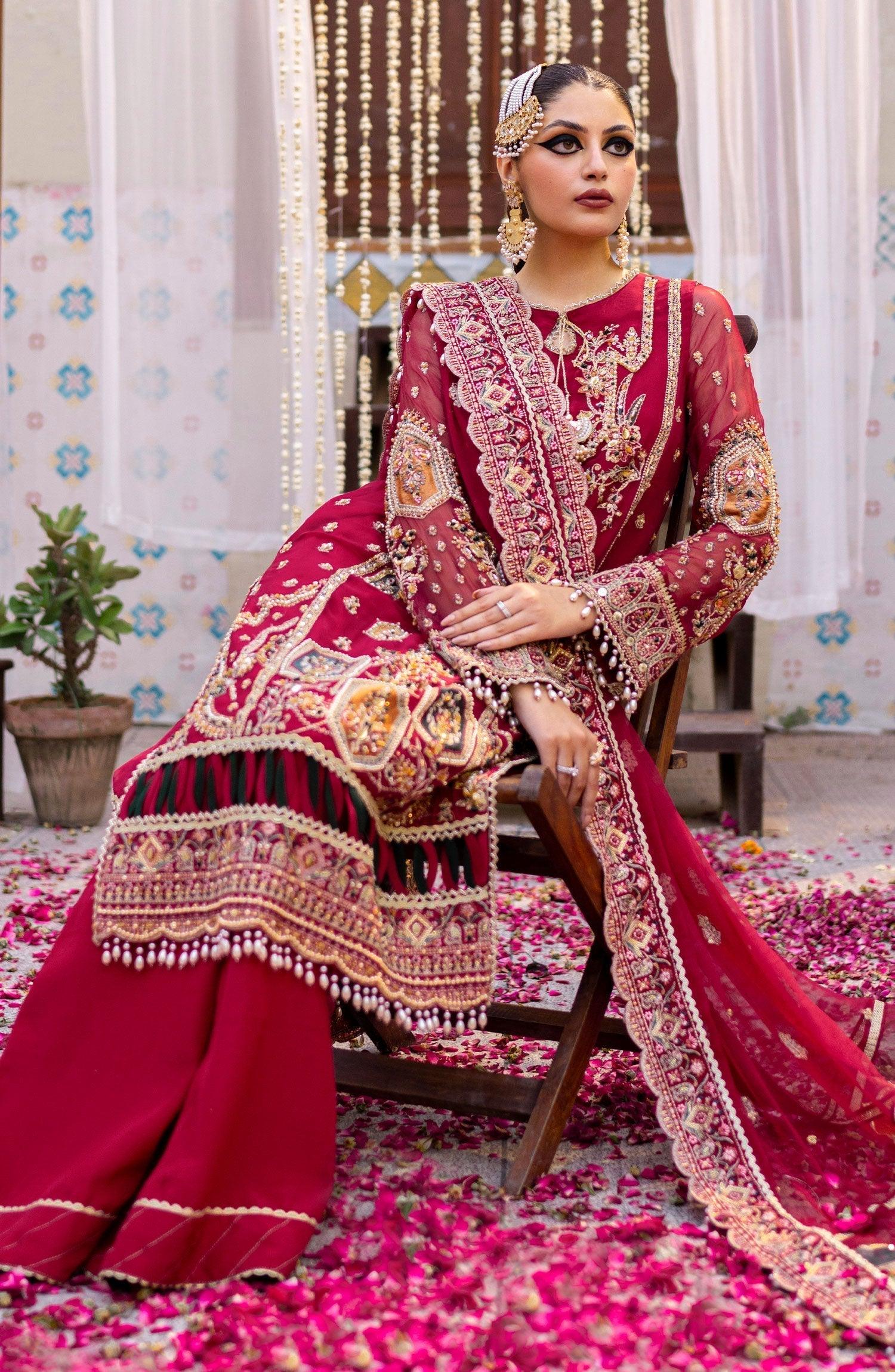 Zarin by Eleshia Embroidered Bamber 3Pc Suit D-08 Narina - House Of Anaya