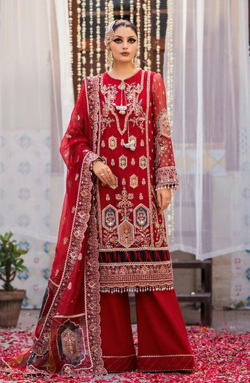Zarin by Eleshia Embroidered Bamber 3Pc Suit D-08 Narina - House Of Anaya