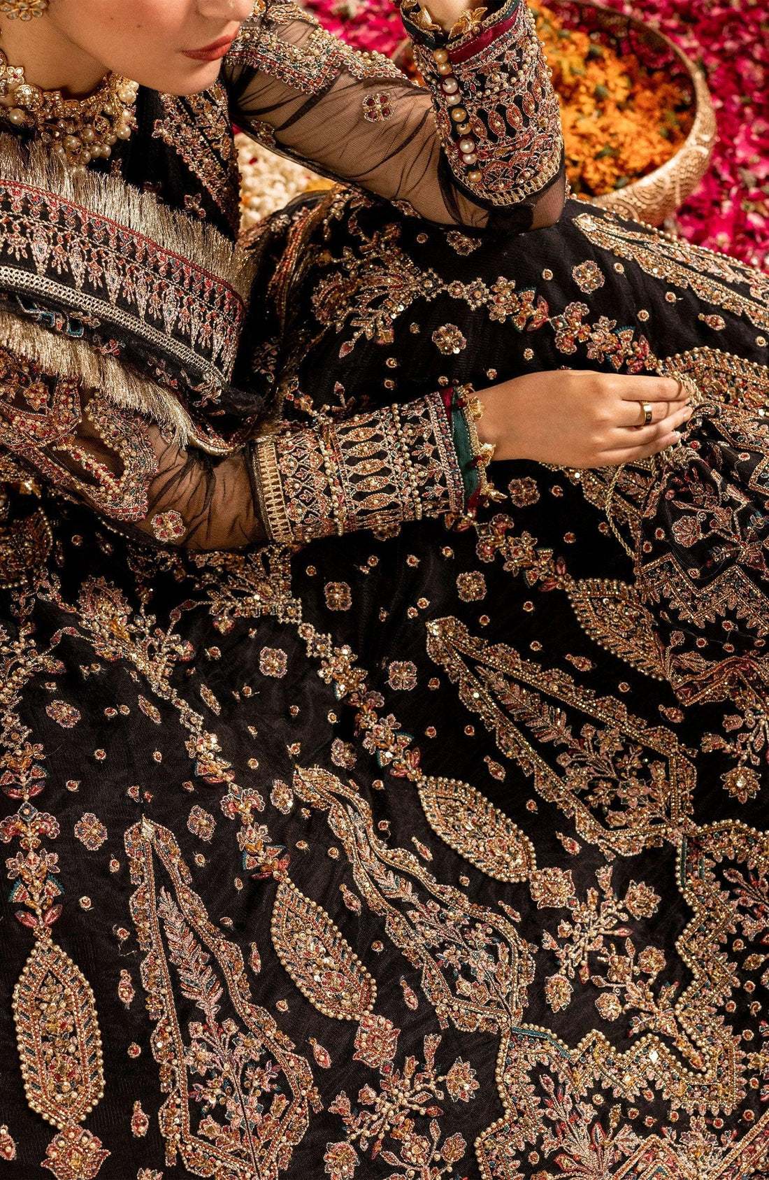 Zarin by Eleshia Embroidered Net 3Pc Suit D-09 Kamila - House Of Anaya
