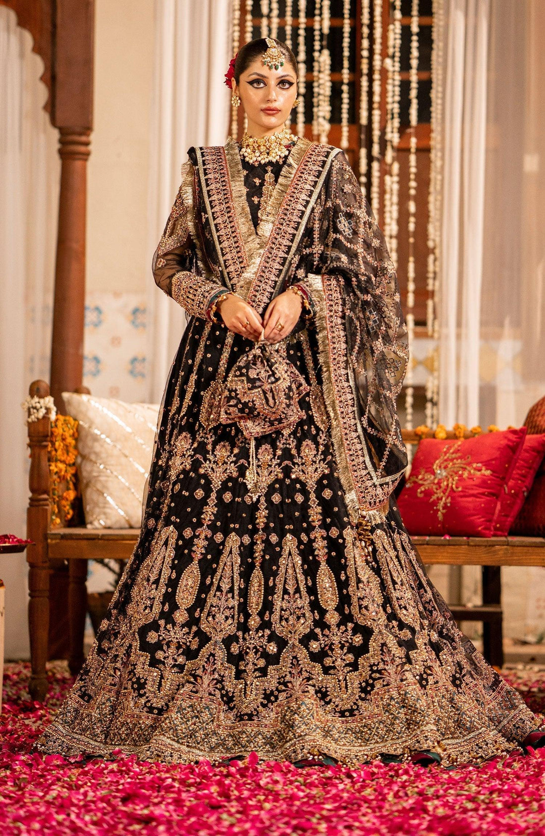 Zarin by Eleshia Embroidered Net 3Pc Suit D-09 Kamila - House Of Anaya
