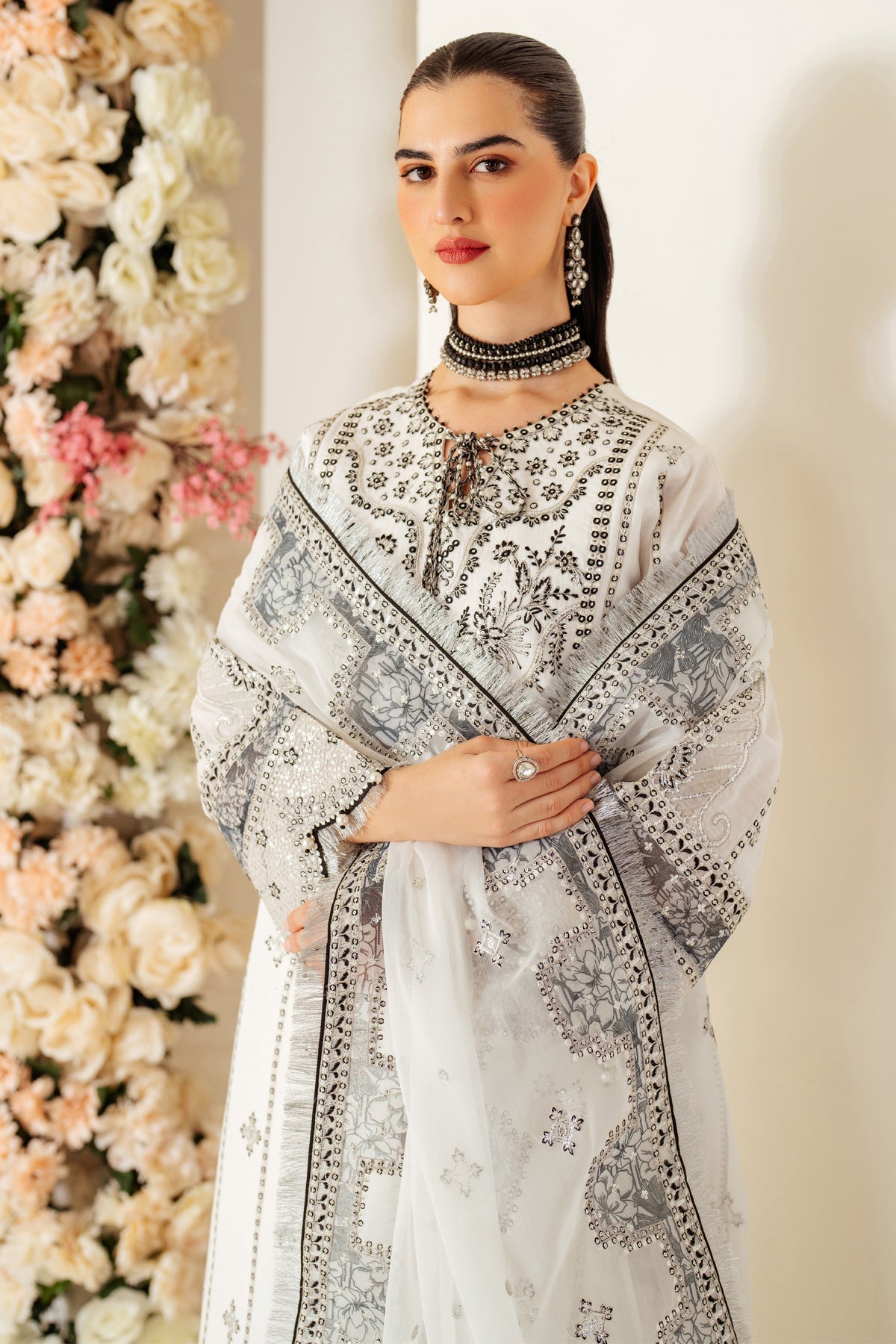 Alizeh | Luxury Raw Silk | AF-RS-04-DOVE - House Of Anaya