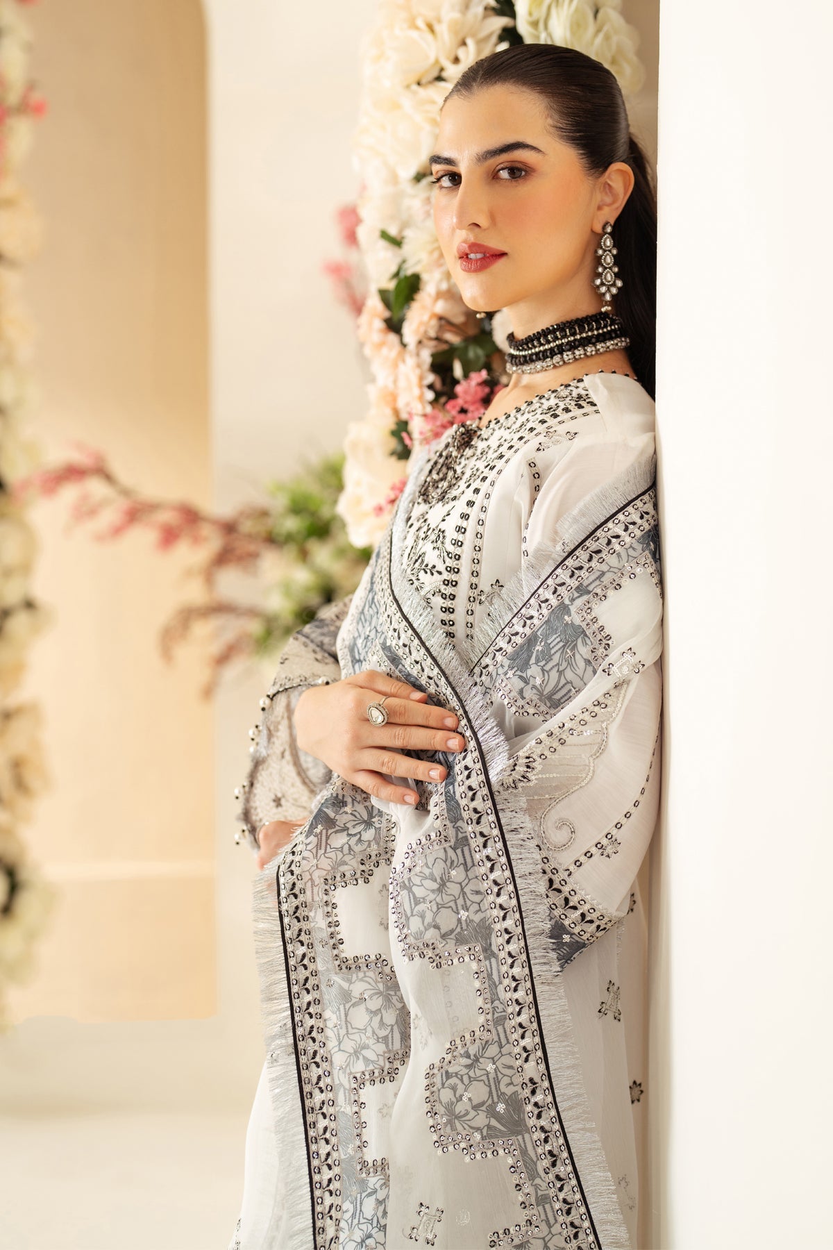 Alizeh | Luxury Raw Silk | AF-RS-04-DOVE - House Of Anaya