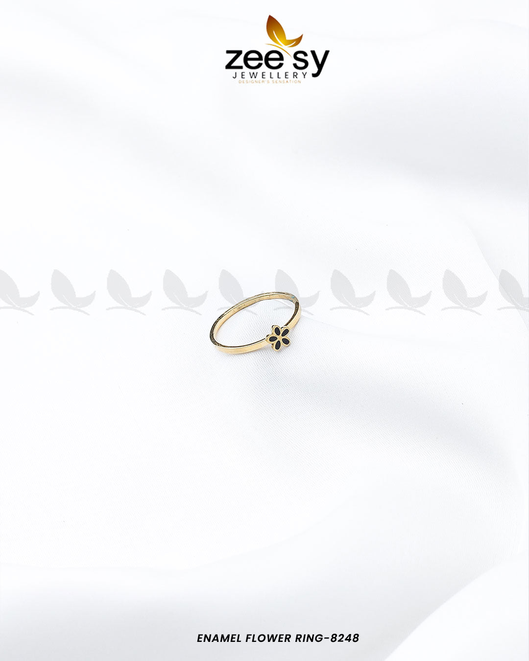 Enamel Flower Ring-8248 - House Of Zarish