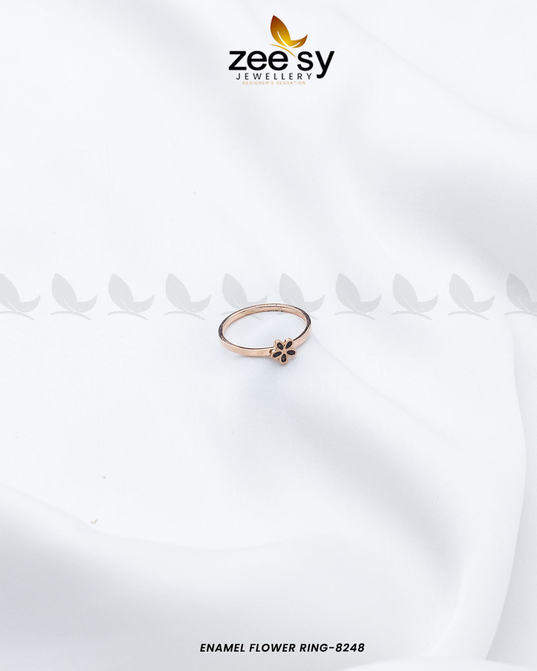 Enamel Flower Ring-8248 - House Of Zarish