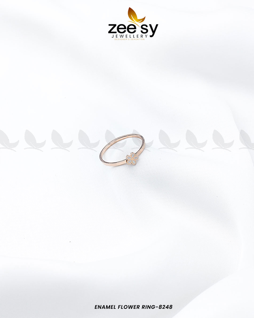 Enamel Flower Ring-8248 - House Of Zarish