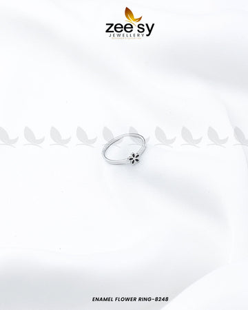 Enamel Flower Ring-8248 - House Of Zarish