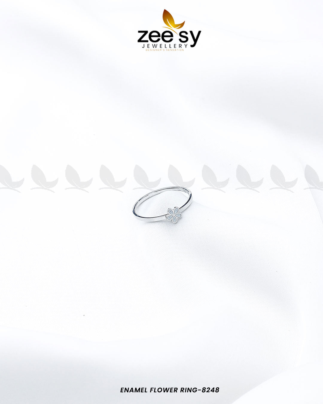 Enamel Flower Ring-8248 - House Of Zarish