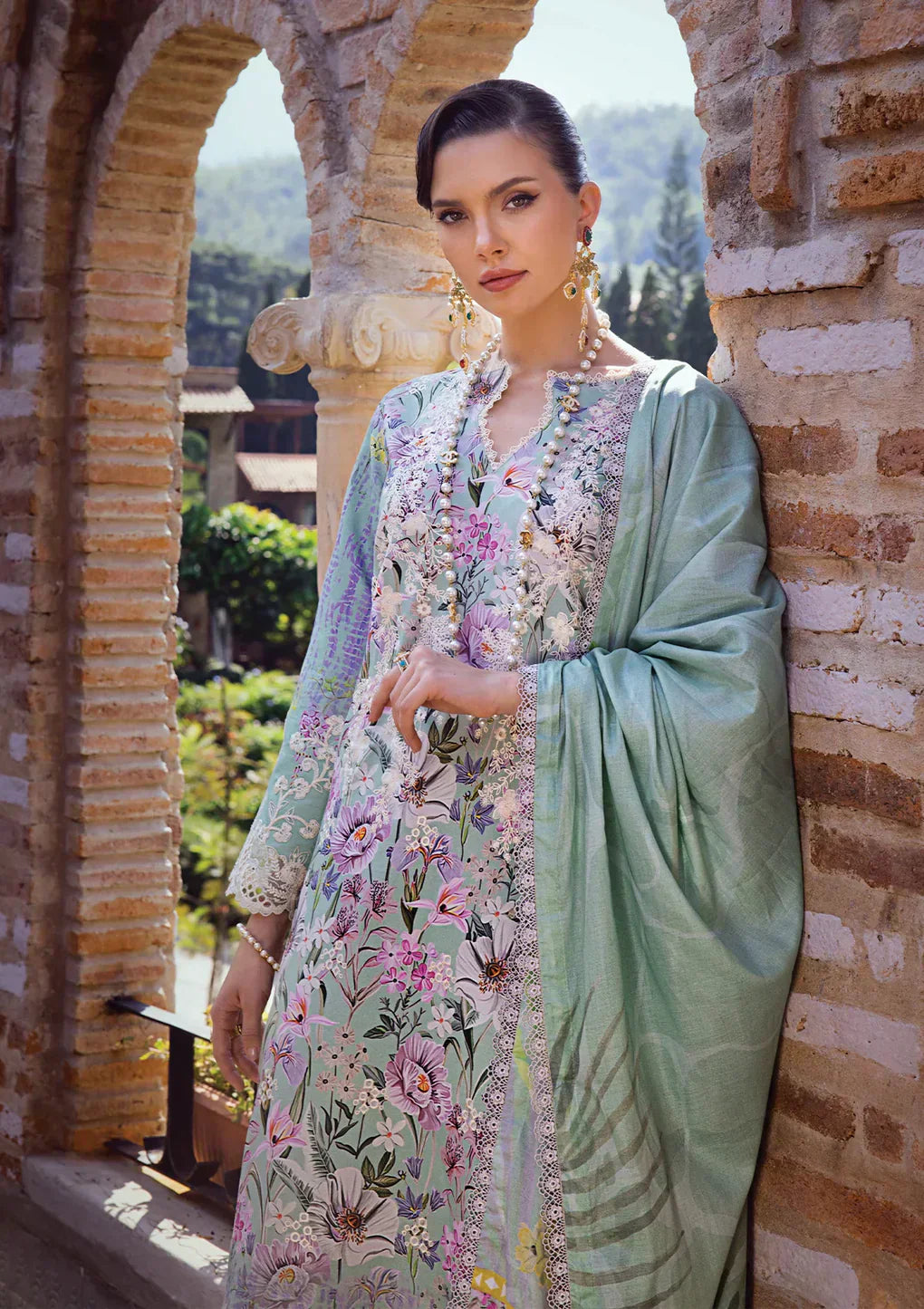 Elaf Premium | Print Chikankari 24 | ECT-03B OAK MIST - House Of Anaya