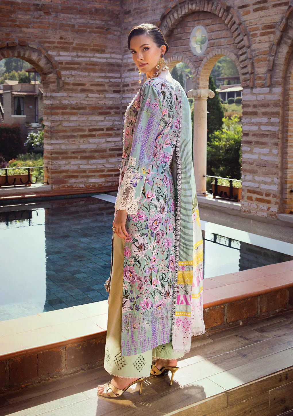 Elaf Premium | Print Chikankari 24 | ECT-03B OAK MIST - House Of Anaya