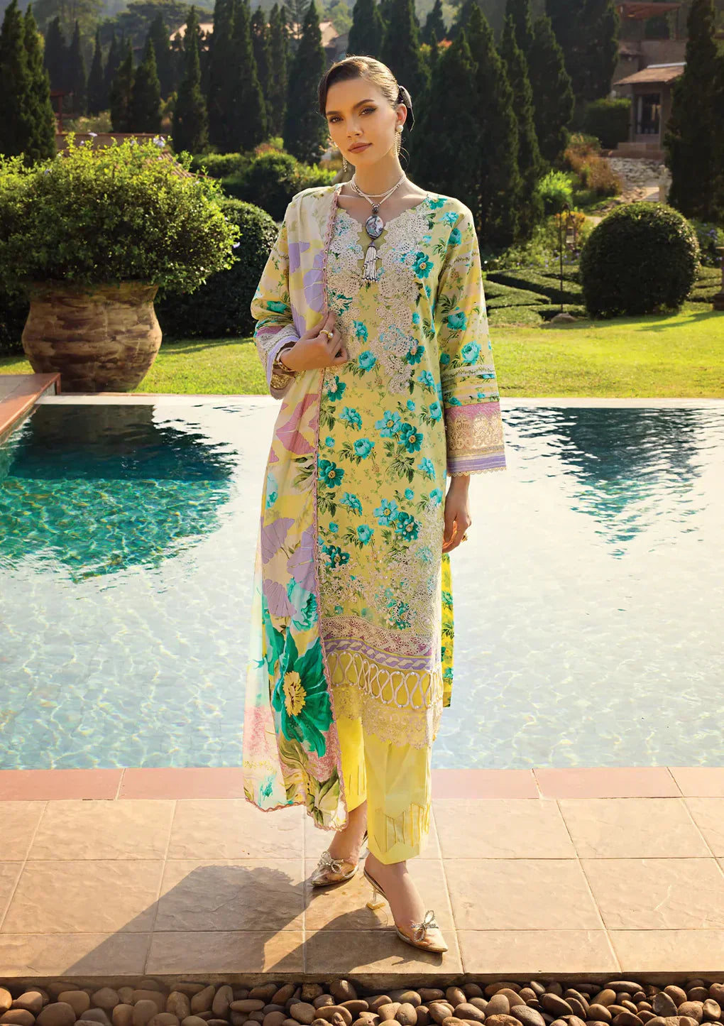 Elaf Premium | Print Chikankari 24 | ECT-06B MISTY SERENADE - House Of Anaya
