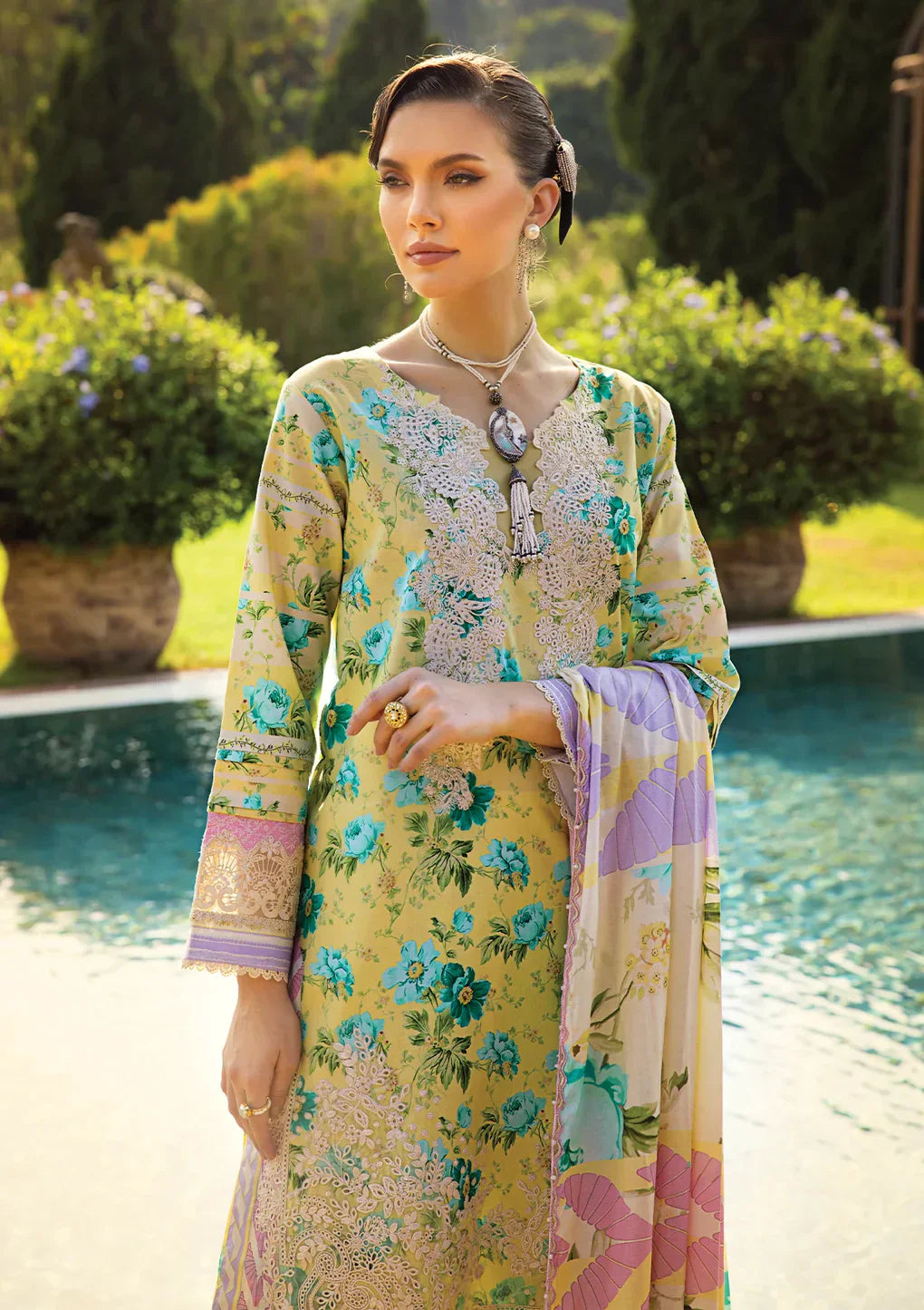 Elaf Premium | Print Chikankari 24 | ECT-06B MISTY SERENADE - House Of Anaya