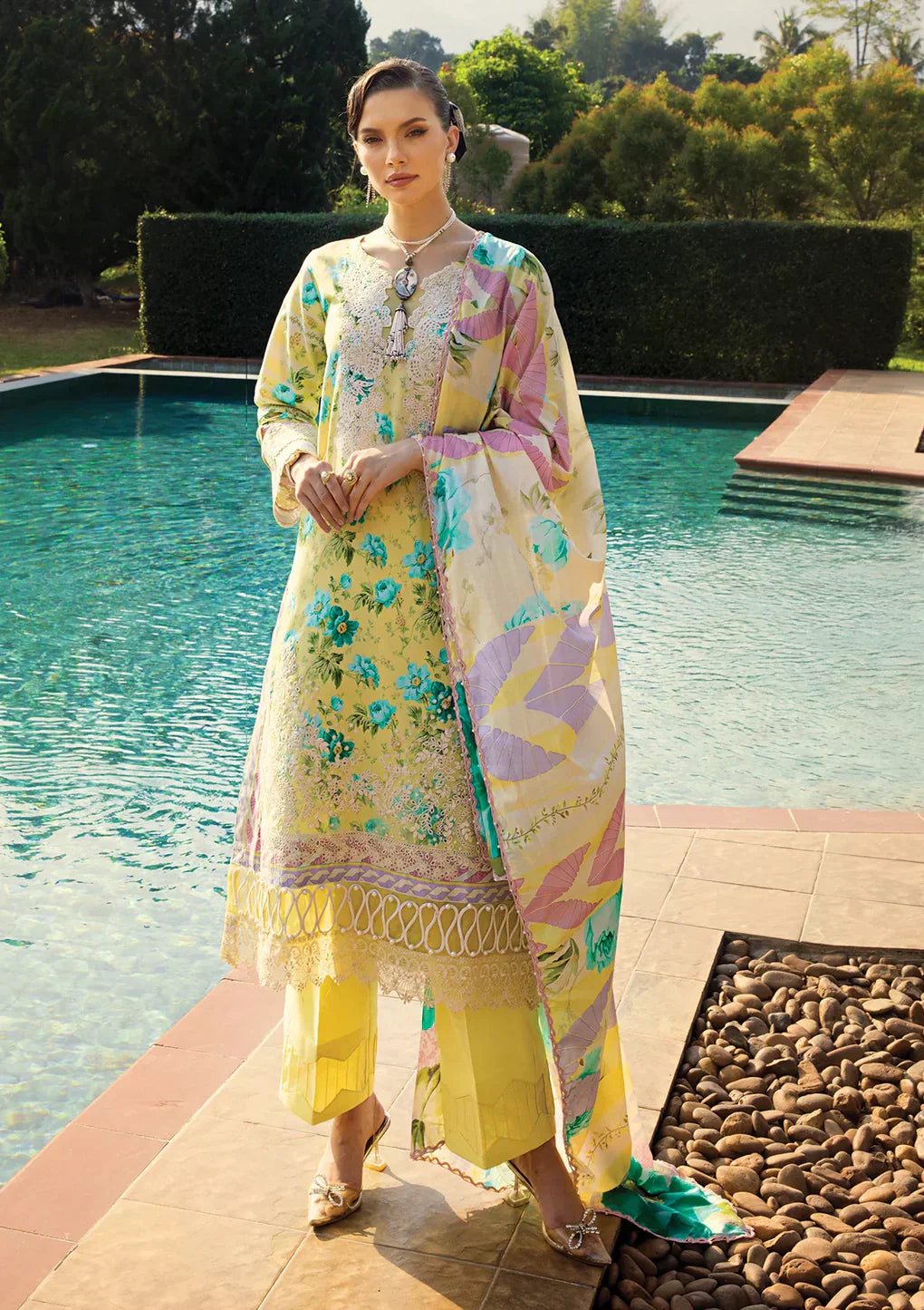 Elaf Premium | Print Chikankari 24 | ECT-06B MISTY SERENADE - House Of Anaya