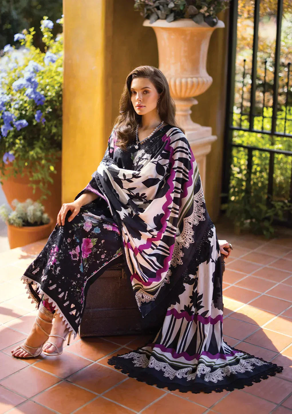 Elaf Premium | Print Chikankari 24 | ECT-02B DARIEN - House Of Anaya