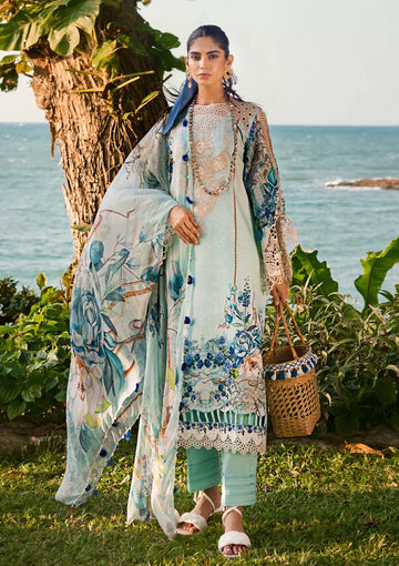 Elaf Premium | Signature Embroidered Lawn 24 | ESL-07B HEAVEN'S MIST - House Of Anaya