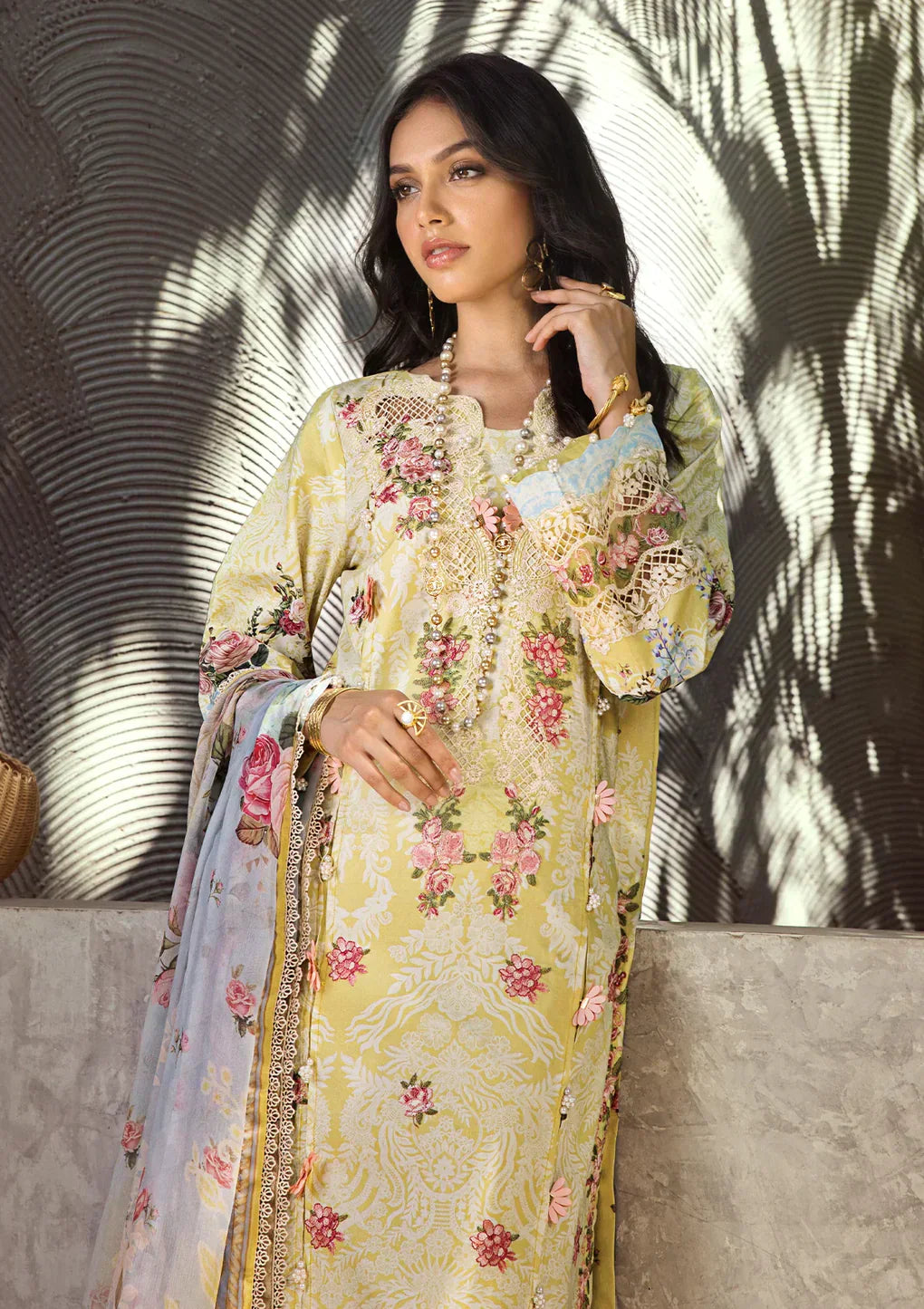 Elaf Premium | Signature Embroidered Lawn 24 | ESL-02A PIXIE DUST - House Of Anaya