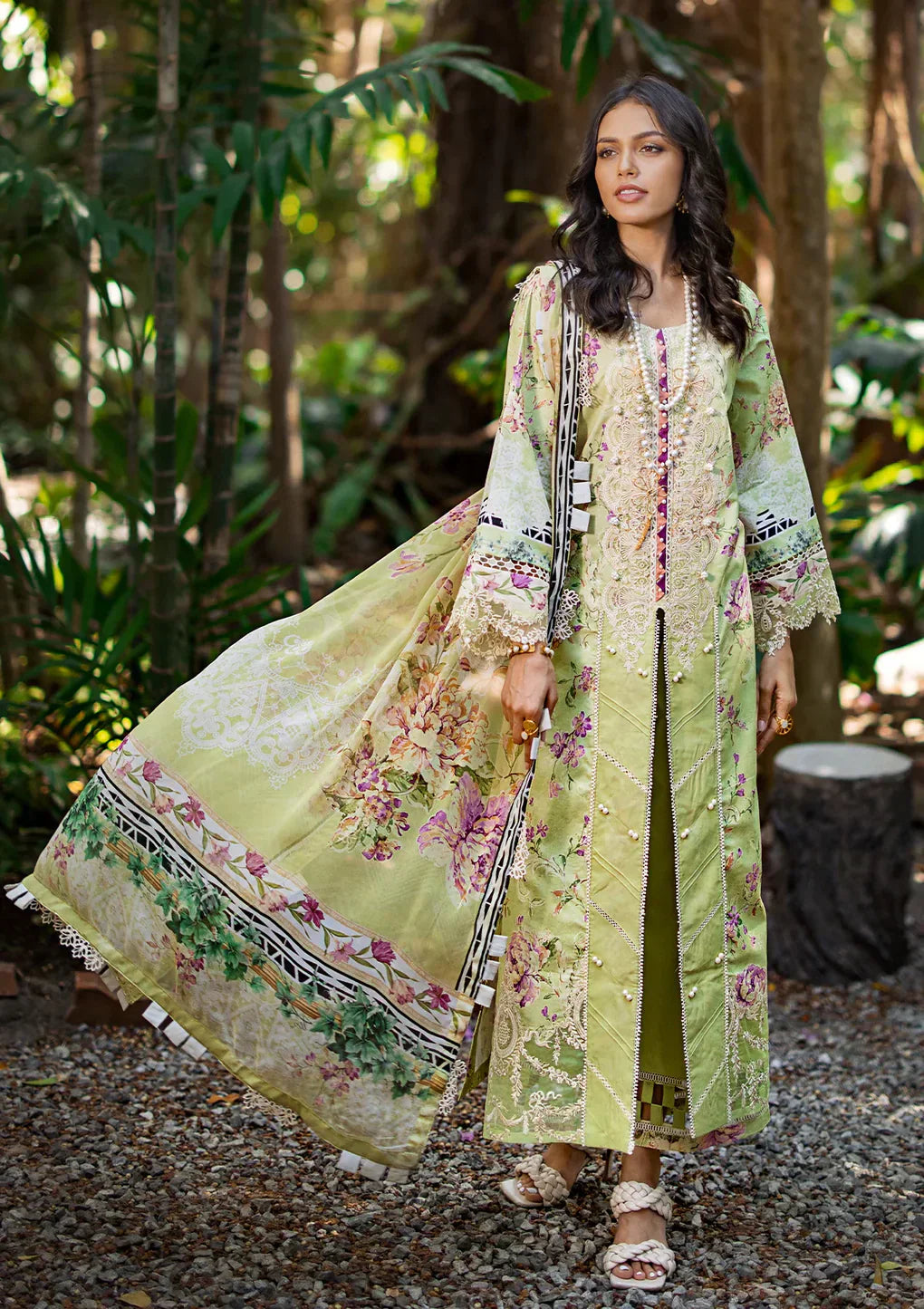 Elaf Premium | Signature Embroidered Lawn 24 | ESL-03B CLARISSE - House Of Anaya